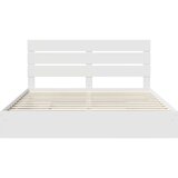  Postelja s shranjevanjem Bela 180 x 200 cm Konstruiran les, (5000105103) | Shoptok.si