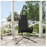  Vrtni gugalni stol z blazino temno sivo oxford blago in jeklo | Shoptok.si