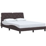 Maison Chic Posteljni okvir - Dvoposteljna postelja - Zakonska postelja brez vzmetnice temno rjav 140x200 cm tkanina-J12827, (21766522) | Shoptok.si