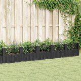 Furnova Cvetlično korito z zatiči črno 363,5x43,5x43,5 cm PP, (21922143) | Shoptok.si