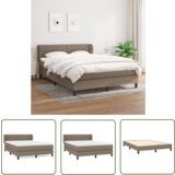 The Living Store Box spring postelja z vzmetnico taupe 140x200 cm blago - Box Spring Postelja, (21737645) | Shoptok.si