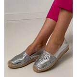 Gemre Silver perforated espadrilles on a platform Zelvira | Shoptok.si
