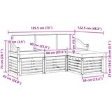  Set vanjskih sofa 4 kom. Prirodna i krem Bijela 185,5 x 122,5 x 73 cm | shoptok.hr