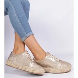 D/CEO marka niezdefiniowana Gold women's espadrilles decorated with glitter Taredo | ePonuda.com