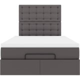  Otomanski okvir kreveta s madracem sivi 120x200cm umjetna koža | shoptok.hr