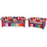 vidaXL Komplet chesterfield kavčev iz blaga | Shoptok.si