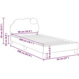 Otroški posteljni okvir z vznožjem Modra 90 x 200 cm PU, (5000104672) | Shoptok.si