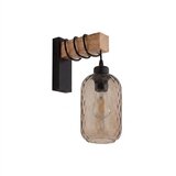 Brilagi Zidna lampa WOOD GLASS 1xE27/60W/230V borovina/crna/zadimljeno braon | Eponuda.com