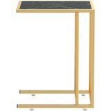  Bočni stolić za računalo crni mramor 50x35x65 cm kaljeno staklo | shoptok.hr