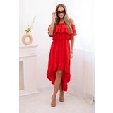 Kesi Włoski Women's off-the-shoulder dress with a longer back red Cene