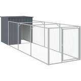  Kućica za pse s igralištem antracit 110 x 405 x 110 cm čelična | shoptok.hr