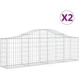  Obokana gabionska košara 2 kosa 200x30x60/80cm pocinkano železo | Shoptok.si