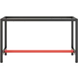  Za radni stol mat crni i mat crveni 140x50x79 cm metalni | shoptok.hr