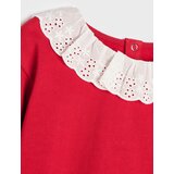 Sinsay Pamučna crewneck majica s ukrasnim ovratnikom | shoptok.hr