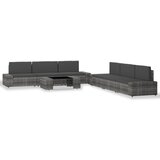 Maison Chic Seti vrtnega pohištva - Vrtna garnitura - Vrtni pohištvo set 7-delna poli ratan siva, (21807520) | Shoptok.si