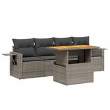 Maison Chic Seti vrtnega pohištva - Vrtna garnitura - Vrtni pohištvo set 5-delna z blazinami bež poli ratan, (21819563) | Shoptok.si