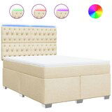 Maison Chic Box spring postelja - Vzmetna postelja z vzmetnico krem 160x200 cm blago SL24561, (21879281) | Shoptok.si
