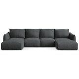 Makamii Tamno siva sklopiva kutna garnitura od šenila (u obliku slova "U") Leila – | shoptok.hr