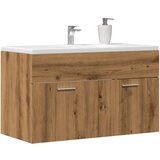 vidaXL Omarica za umivalnik artisan hrast 80x38,5x46 cm inž. les Cene