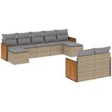  9-dijelni set vrtnih sofa s jastucima bež od poliratana | shoptok.hr