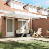 vidaXL Avtomatska retraktibilna tenda bela 400x350 cm, Tenda nadomestno blago za okvir 4x3.5 m bela | Shoptok.si
