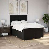  Krevet s oprugama i madracem crni 140 x 190 cm od tkanine | shoptok.hr