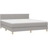  Box spring s madracem LED svjetlosivi 180x200 cm tkanina | shoptok.hr