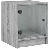vidaXL Nočna omarica s steklenimi vrati siva sonoma 35x37x42 cm | Shoptok.si