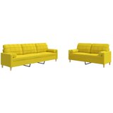 vidaXL Sedežna garnitura z blazinami 2-delna svetlo rumeno blago, (21339706) | Shoptok.si