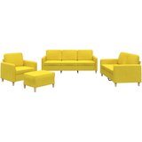 Maison Chic Sedežna garnitura - kavč 4-delna z blazinami svetlo rumeno blago, (21728647) | Shoptok.si