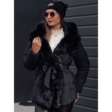 DStreet Kurtka damska zimowa FURSOFT pikowana z kapturem czarna | shoptok.hr