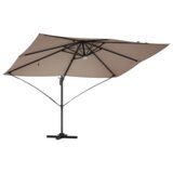 vidaXL Kantilever senčnik - Taupe Taupe Tkanina Velik | Shoptok.si