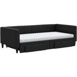  Dnevni krevet na razvlačenje s ladicama crni 100x200 cm tkanina | shoptok.hr