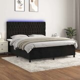  Box spring s madracem LED crni 160x200 cm baršun Cijene