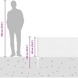  Ograda od lančanih veza s postom 10 x 0,6 m Siva Mreža | shoptok.hr