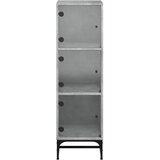 Visoka komoda sa staklenim vratima boja betona 35 x 37 x 120 cm | shoptok.hr