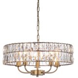  Endon 106244 - Luster na lancu CLIFTON 5xE14/6W/230V prečnik 50,5 cm mesing/prozirno | Eponuda.com