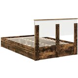  Krevet s od storage s uzglavljem Dimljeni hrast 120 x 190 cm | shoptok.hr