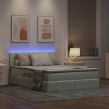  LED krevet za pohranu s madracem Svjetlosiva 140 x 200 cm | shoptok.hr