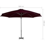  Konzolni suncobran s aluminijskom šipkom crveni 300 cm | shoptok.hr