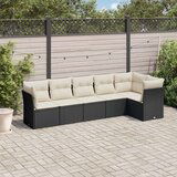  6-dijelni set vrtnih sofa s jastucima crni od poliratana | shoptok.hr