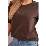 Polski Women's cotton blouse with Minimal print brown | shoptok.hr