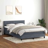 vidaXL Krevet s oprugama i madracem tamnosivi 160x210 cm baršunasti | shoptok.hr