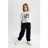 Defacto Girl's Parachute Cargo Cotton Trousers