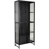 White Label Črna kovinska vitrina 70x170x35 cm Rob – | Shoptok.si