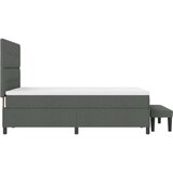 Box Postelja s škatlastim vzmetenjem z žimnico in klopjo, temno siva 160x200 cm tkanina, (22082967) | Shoptok.si