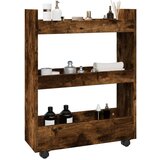 vidaXL Uska kolica za pohranu s 3 razine boja hrasta konstruirano drvo | shoptok.hr