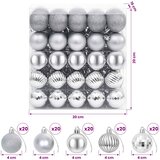  Set božićnih kuglica 100 kom. Srebrna 4 cm Polistiren | shoptok.hr