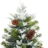  Božićno drvce s LED svjetlima i češerima zeleno 225 cm PVC i PE | shoptok.hr