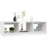 vidaXL Klubska mizica bela 110x50x34 cm trdna borovina | Shoptok.si